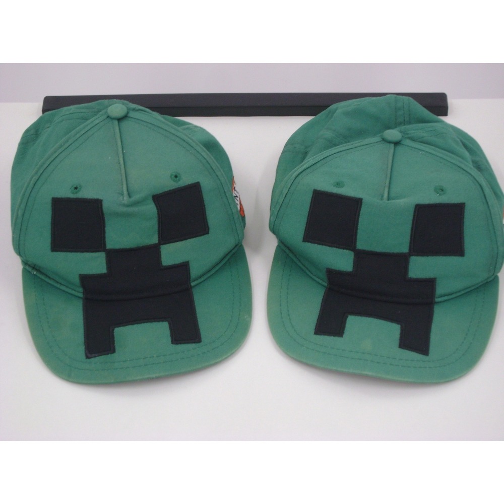 Jinx Minecraft Creeper Snapback Hat‎ Lot of 2 Green Jinx TNT Boys Adjustable